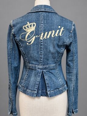 URBAN CHIC G-Unit sz Juniors M Tailored Stretch Layering Denim Jean Jacket